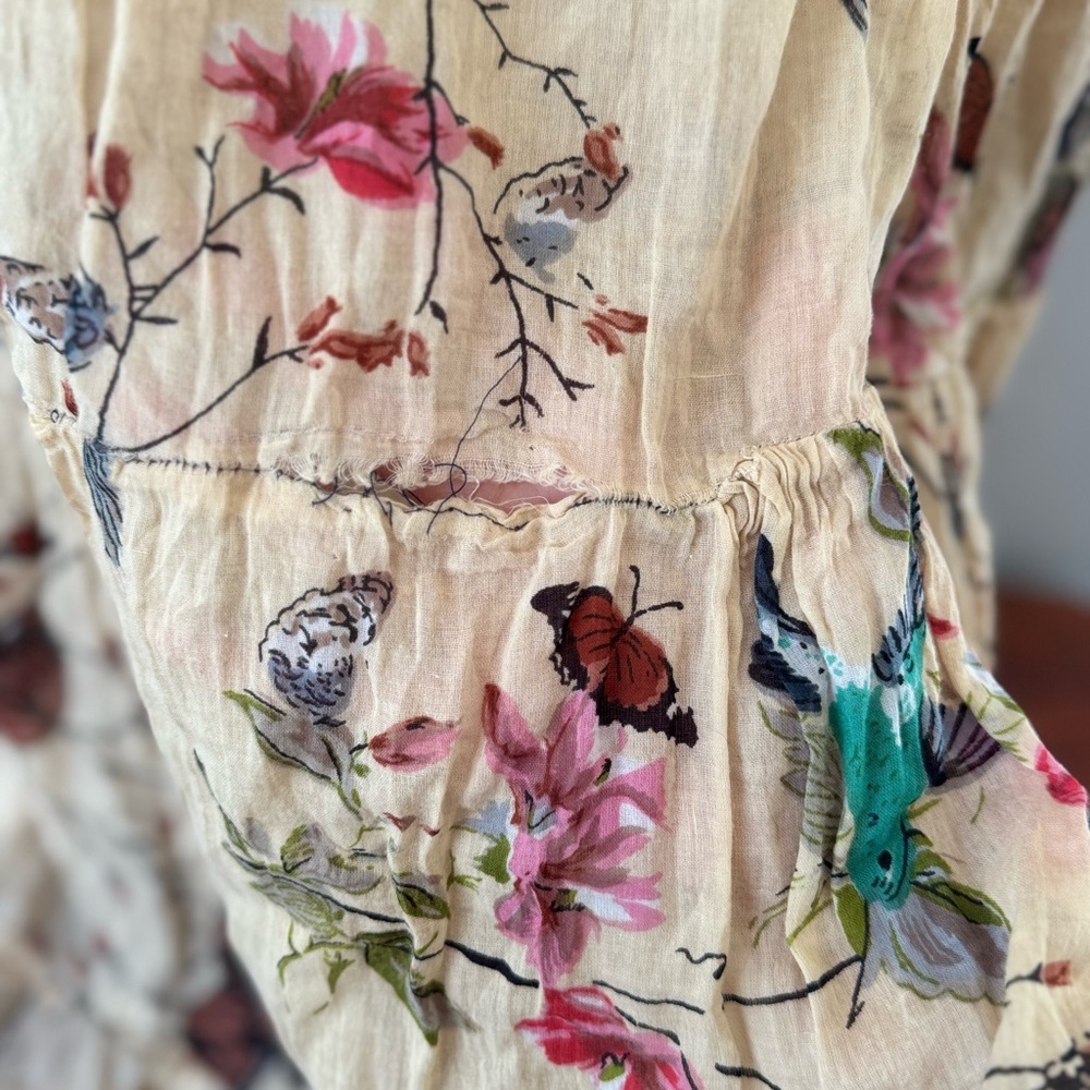 Z&L Europe Boho Cotton Maxi Dress with embroidered & beaded birds & butterflies - Picture 6 of 10